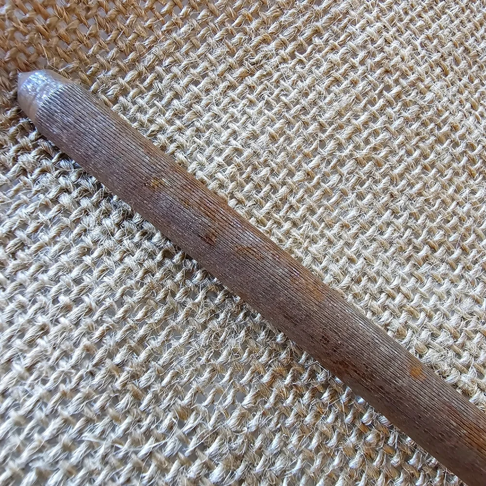 Vintage Knife Sharpening Steel Rod Black Handle Gold Guard Honing Tool